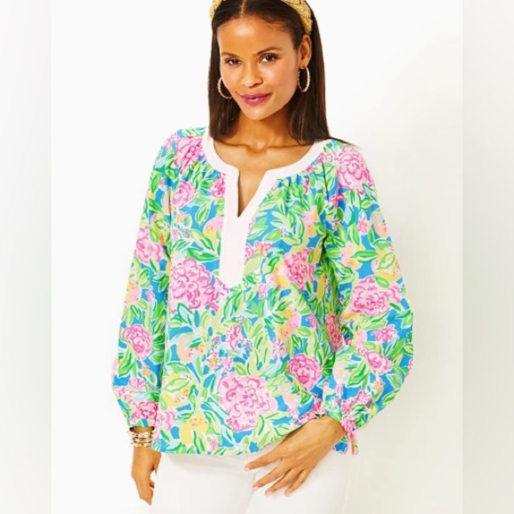 Lilly Pulitzer Camryn Tunic – NWT, Size M, Multi Grove Garden